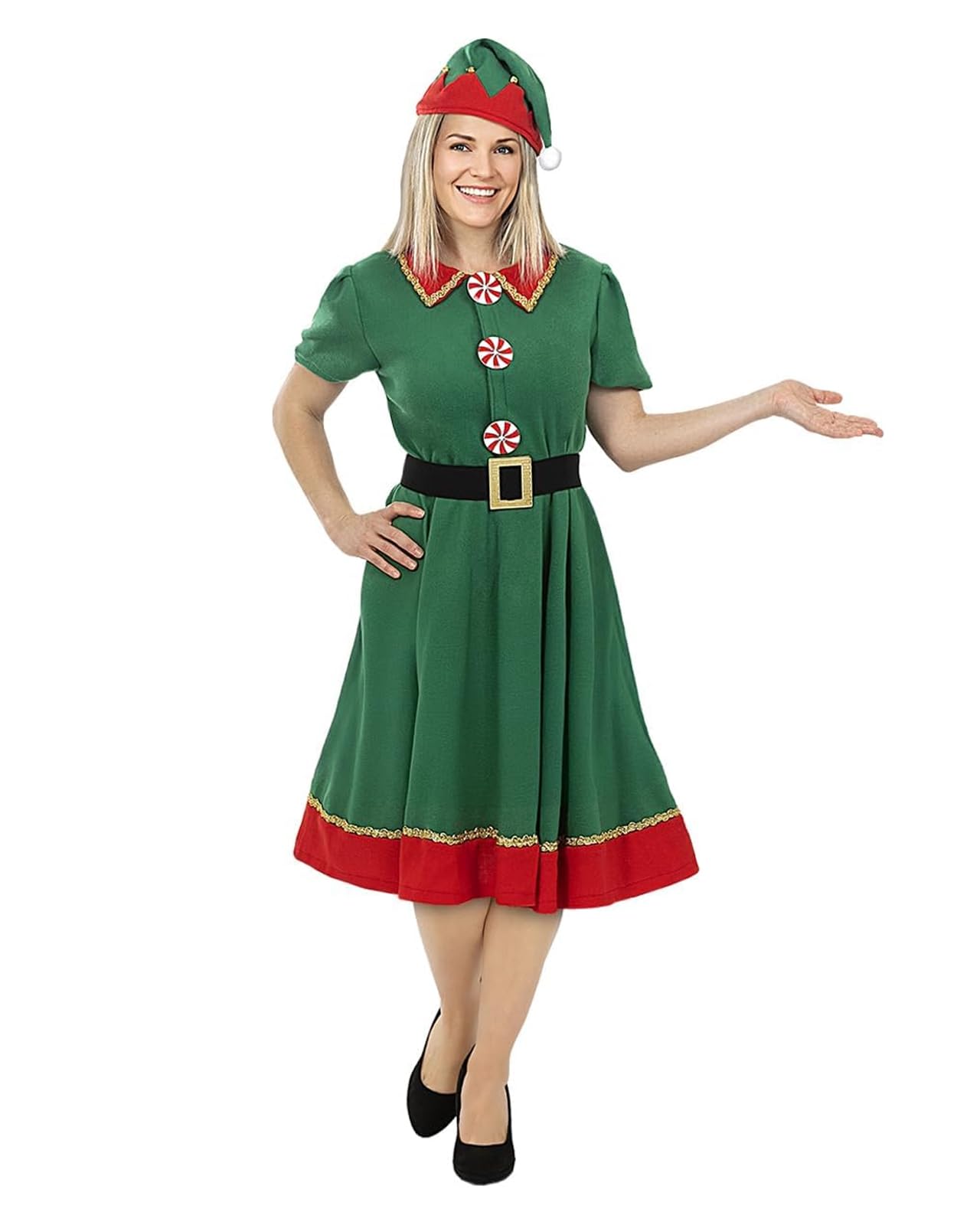 Disfraz De Elfo Navideño Para Mujer Talla XXL – Traje Verde Con Accesorios, Perfecto Para Fiestas, Carnaval Y Halloween