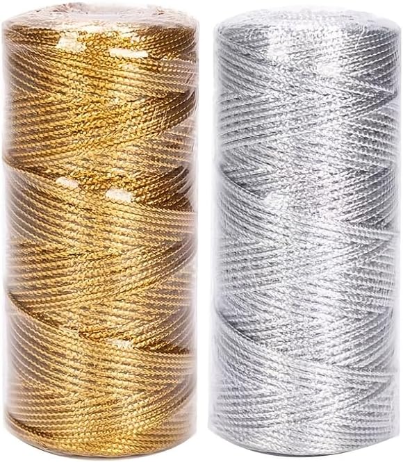 Golden Hand-Woven Rope - DIY Christmas Decoration Rope, Suitable for Gift Wrapping, Hanging Decorations, and Party Supplies