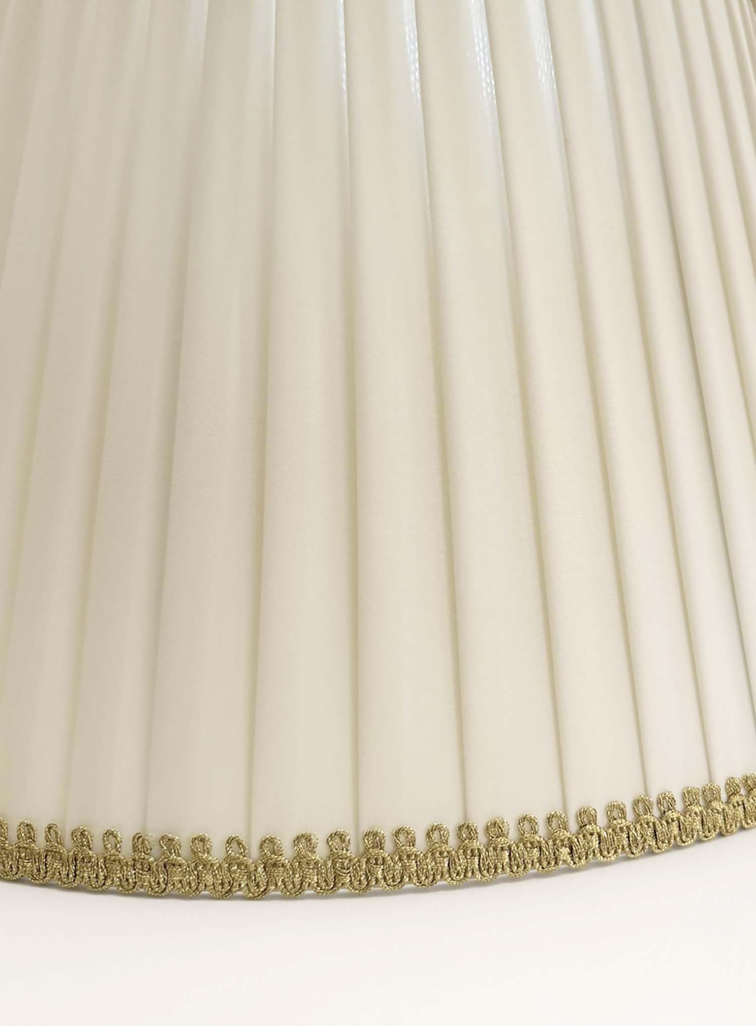 Paralume impero avorio 40cm pongè plissettato, ricambio per lume, piantana, lampada