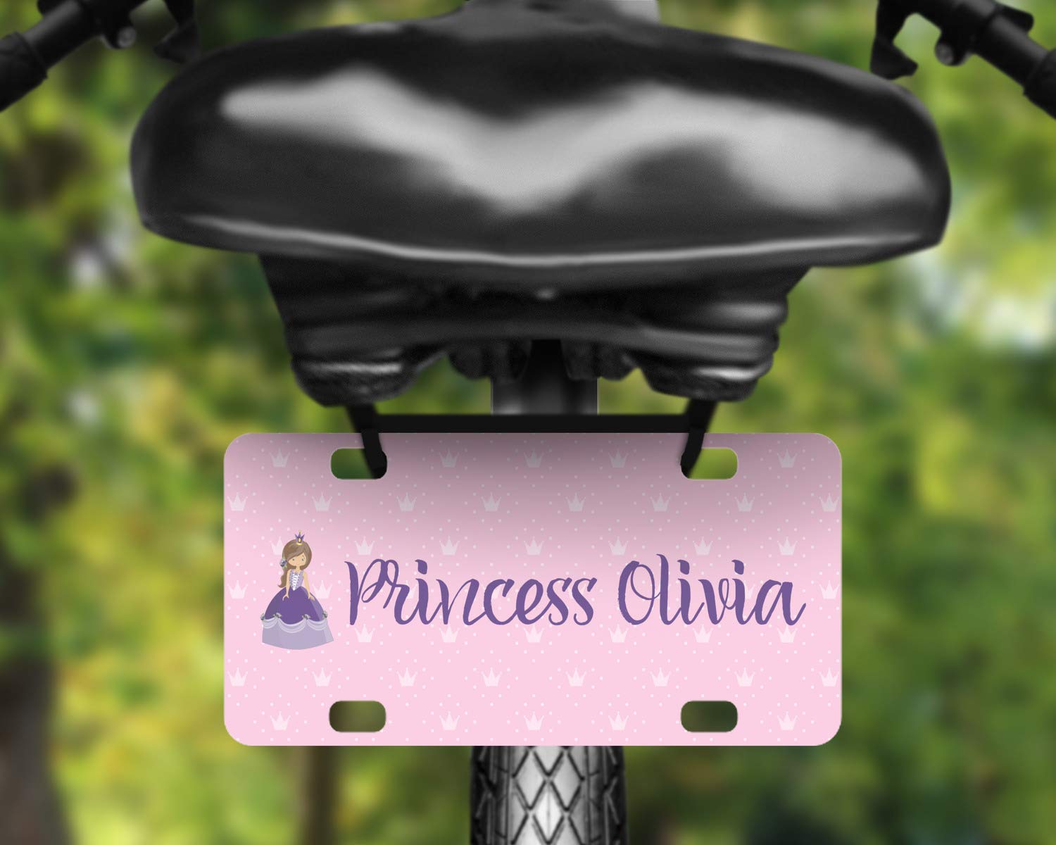 RNK Shops Personalized Custom Princess Mini/Bicycle License Plate (4 Holes)