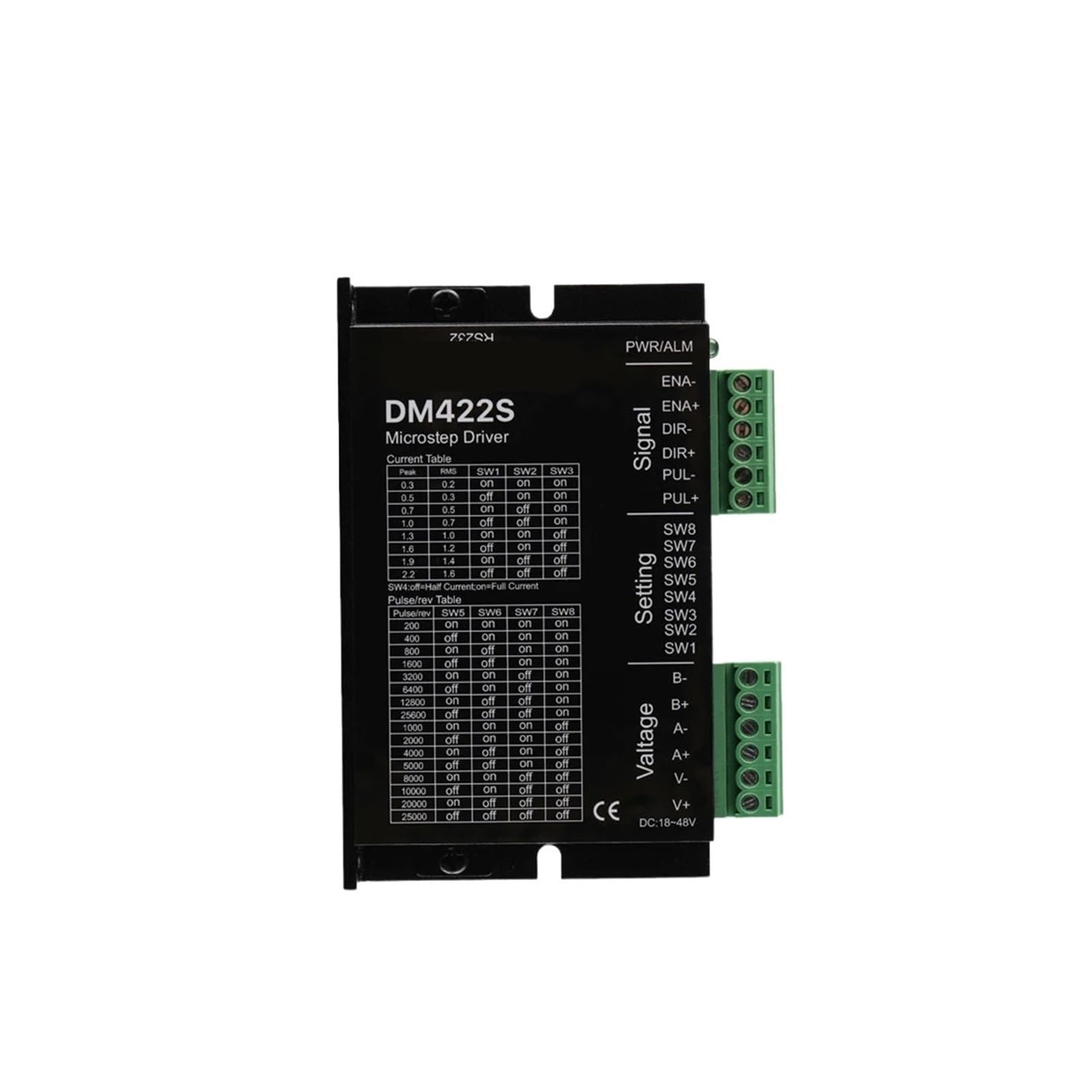 Schrittmotor-Treiber 2-Phasen-Schrittmotortreiber DM422S Versorgungsspannung 18–48 VDC Ausgang 0,3–2,2 A Strom for 42 Schrittmotor Nema17