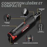 PULITUO Clé à Cliquet Sans Fil, 12V Clé à Cliquet électrique 50N.m 3/8 Pouces Kit de Cliquet, 2 batteries Li-ion de 2,0 Ah, chargeur rapide,10 prises - 3