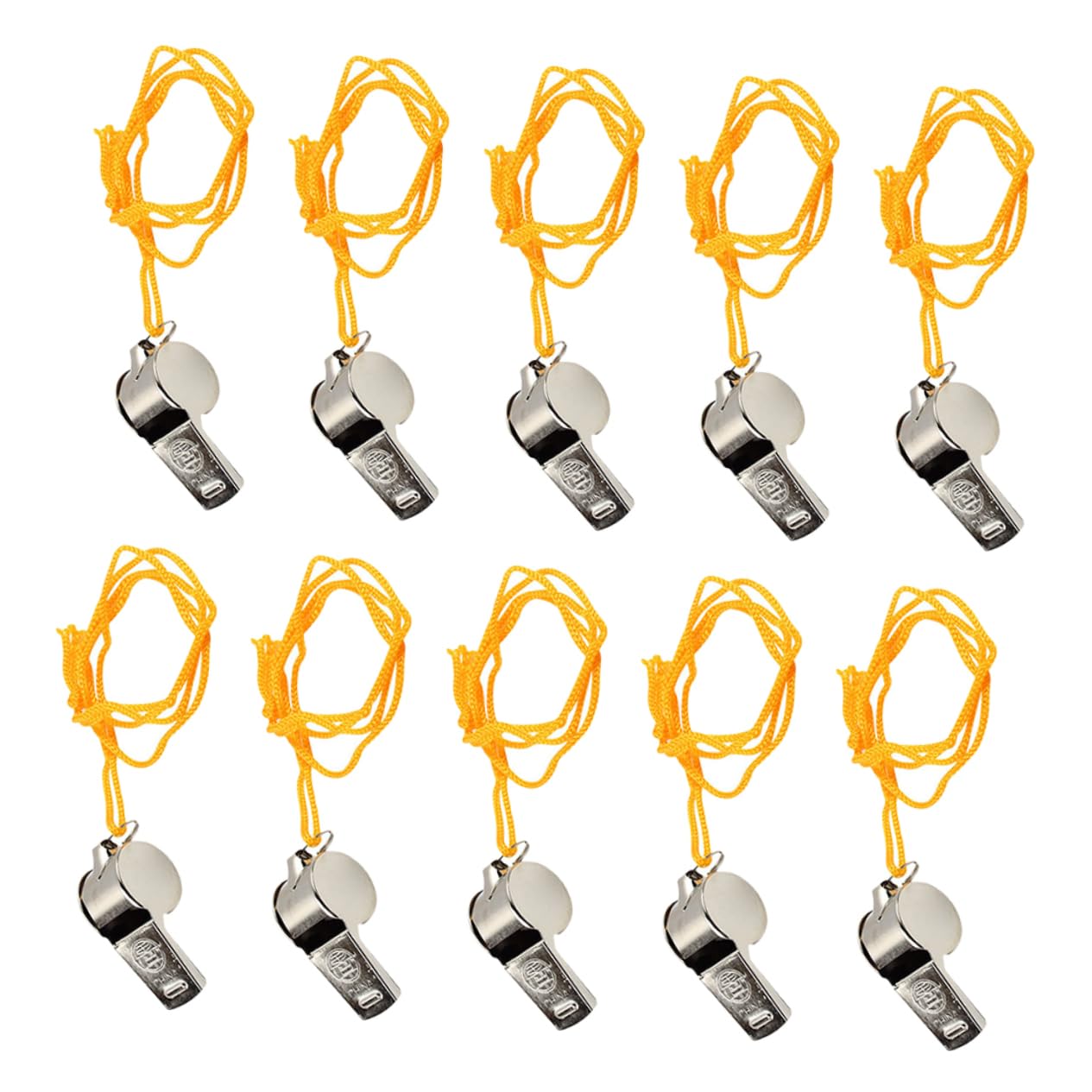 Hemoton Robust Iron Metal Whistle Set for Referees Train Whistle with Lanyard Emergency Use