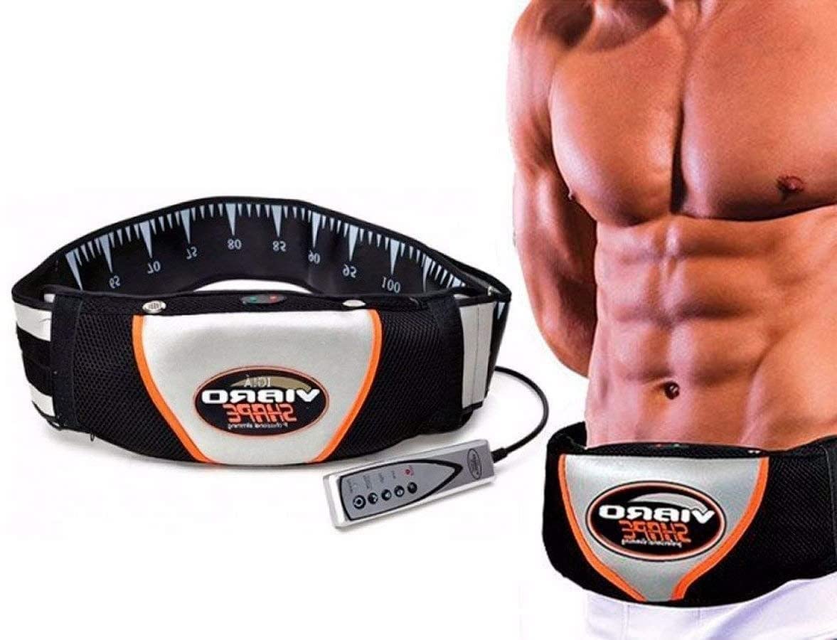 Vibro Shaper Belt Vibration Relaxing Slimming Shape Belt Massager Fat Burner Vibro Shaper Belt Fitness Vibrating Magnetic Back Slimming Belt, Multi