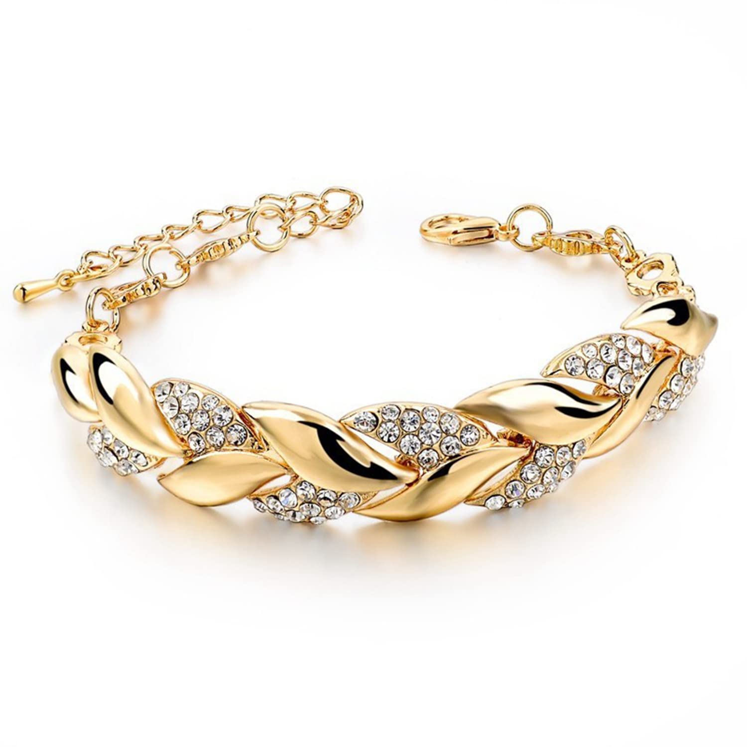 SYGA Rhinestone Bracelet Alloy Bracelet, Retro Bracelet Set, Tassel Bracelet, Stackable Bracelet For Women - Gold Leaf (B0B3RZVGP3) Amazon Price History, Amazon Price Tracker