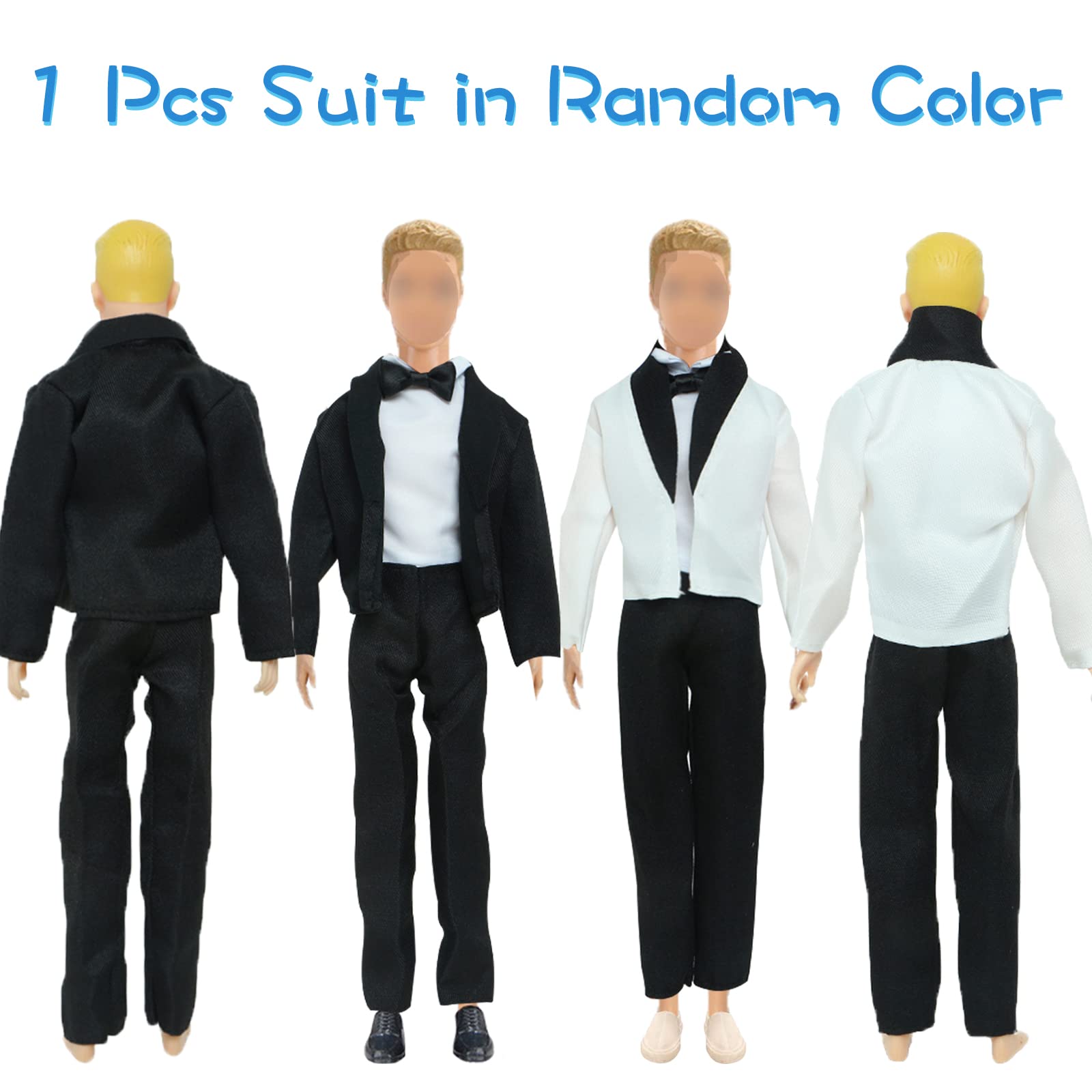 19 PCS Doll Clothes Including Handmade 1 Suit 5 Tops 5 Pants Casual Wear 2 Beach Pants 4 Pair of Shoes 1 Glasses 1 Surfboard for 11.5 Inch Boy Doll Outfits for Boyfriend Doll in Random