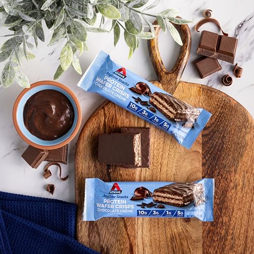 Atkins Chocolate Creme Protein Wafer Crisps, 4g Net Carb, 1g Sugar, 5 Count - image 5