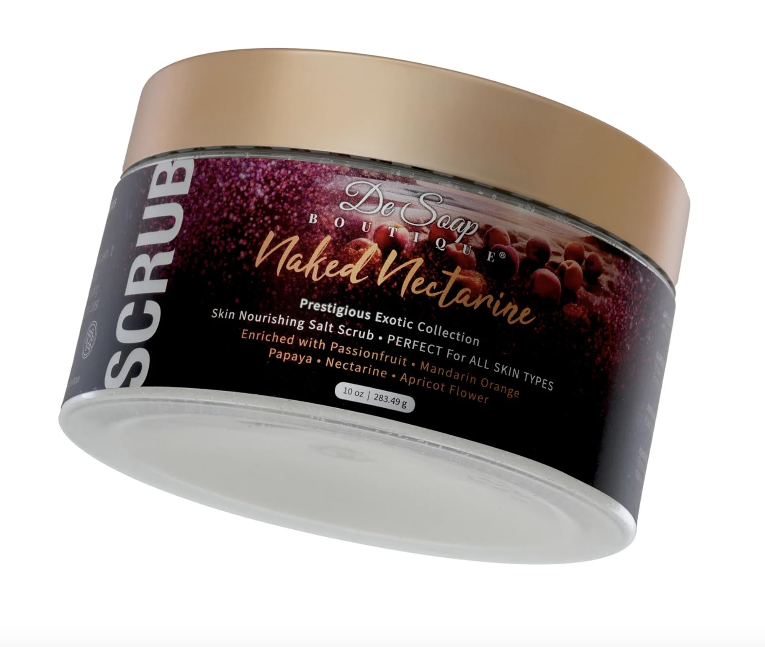 De Soap Boutique Women's Naked Nectarine Skin Nourishing Body Salt Scrub