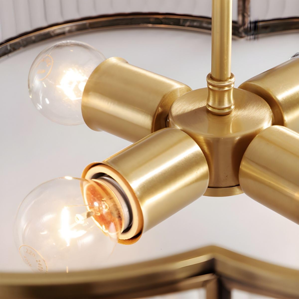 RUNNUP Traditional Flush Mount Ceiling Light 3-Light Ribbed Glass