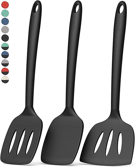 Coukre 3 Pack Silicone Spatula Set, High Heat Resistant, BPA-Free,