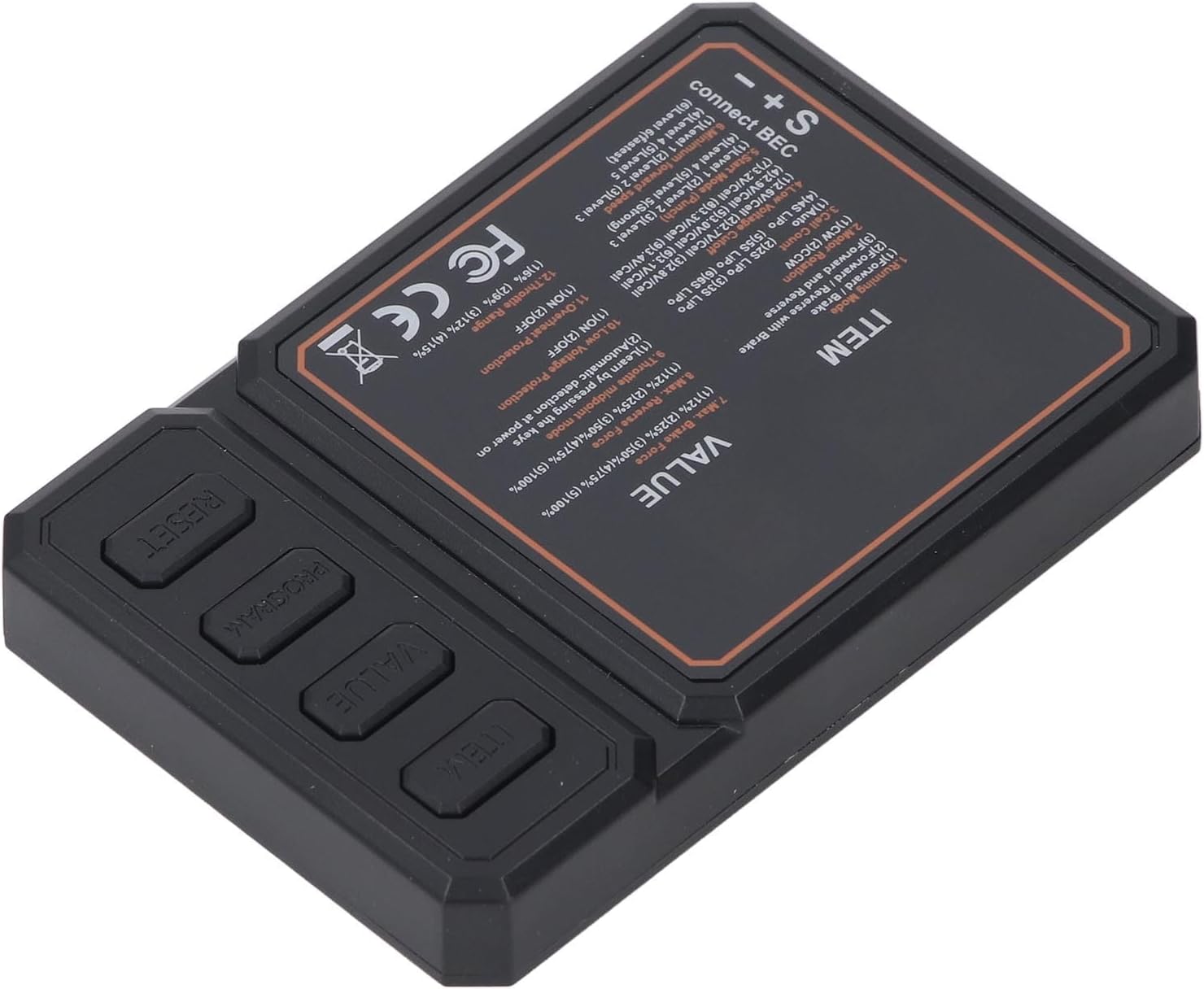 RC Brushless ESC Programing Card, Easy Adjust Parameters for 50 to 150A ESC, with Plastic Durability, for SCX10 MST EX86100 RC Boats