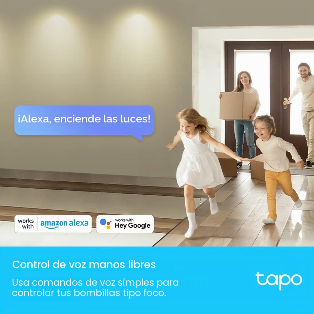 Tapo Bombillas LED GU10 regulables inteligentes y cálidas, 1-100% regulables con Wi-Fi, control remoto, ahorro de energía, funciona con Alexa y Google, no requiere concentrador, L610 (paquete de