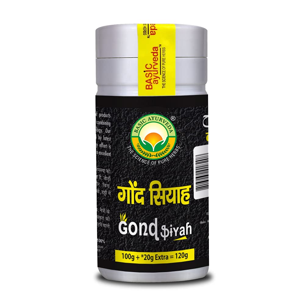 Basic Ayurveda Gond Siyah – 100g | Plant-Based Ayurvedic Remedy for Joint & Bone Pain | Black Gum Herbal Supplement for Mobility, Recovery & Overall Wellness