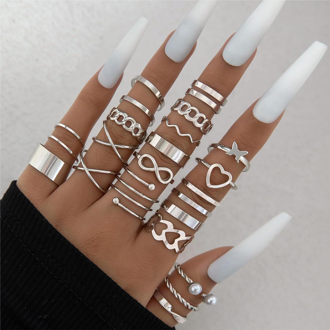 2 pezzi/set Anelli alla moda zirconia cubica Set per donne per matrimonio Gioielli regaloper San Valentino | SHEIN ALIA