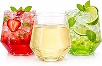 Vista 20 de Oojami 40 vasos de 12 onzas irrompibles de plástico sin tallo, para vino, champán, whisky, elegantes, duraderos, desechables, para interiores