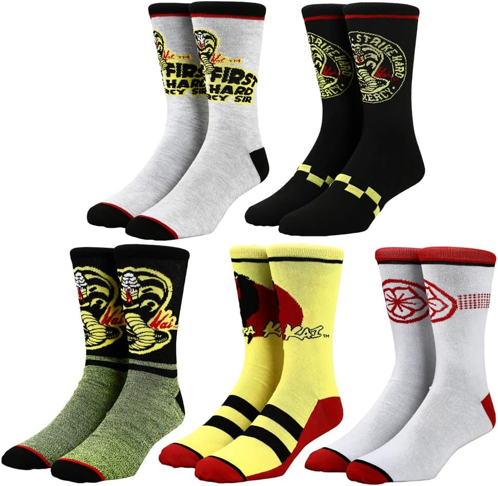 BioworldCobra Kai Casual Crew Socks set for Men 5-Pack