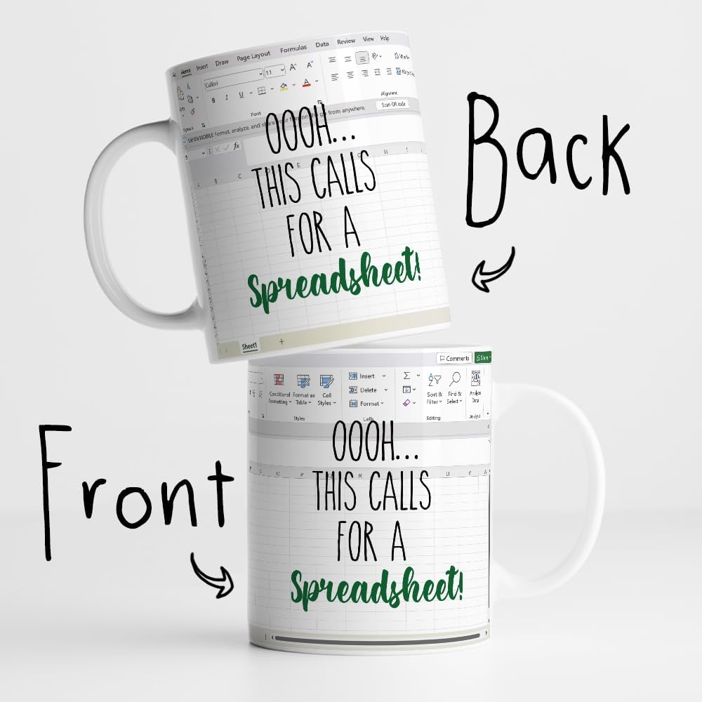 FALJIOK Funny Spreadsheet Work Mug 11oz, Trust Me I Know My Sheet Mug, Funny Spreadsheet Accountant Mugs Gift for Finance Banker Coworkers Accounting Boss Friends NA CPA CFO Analysts (Ohhh) - Image 2