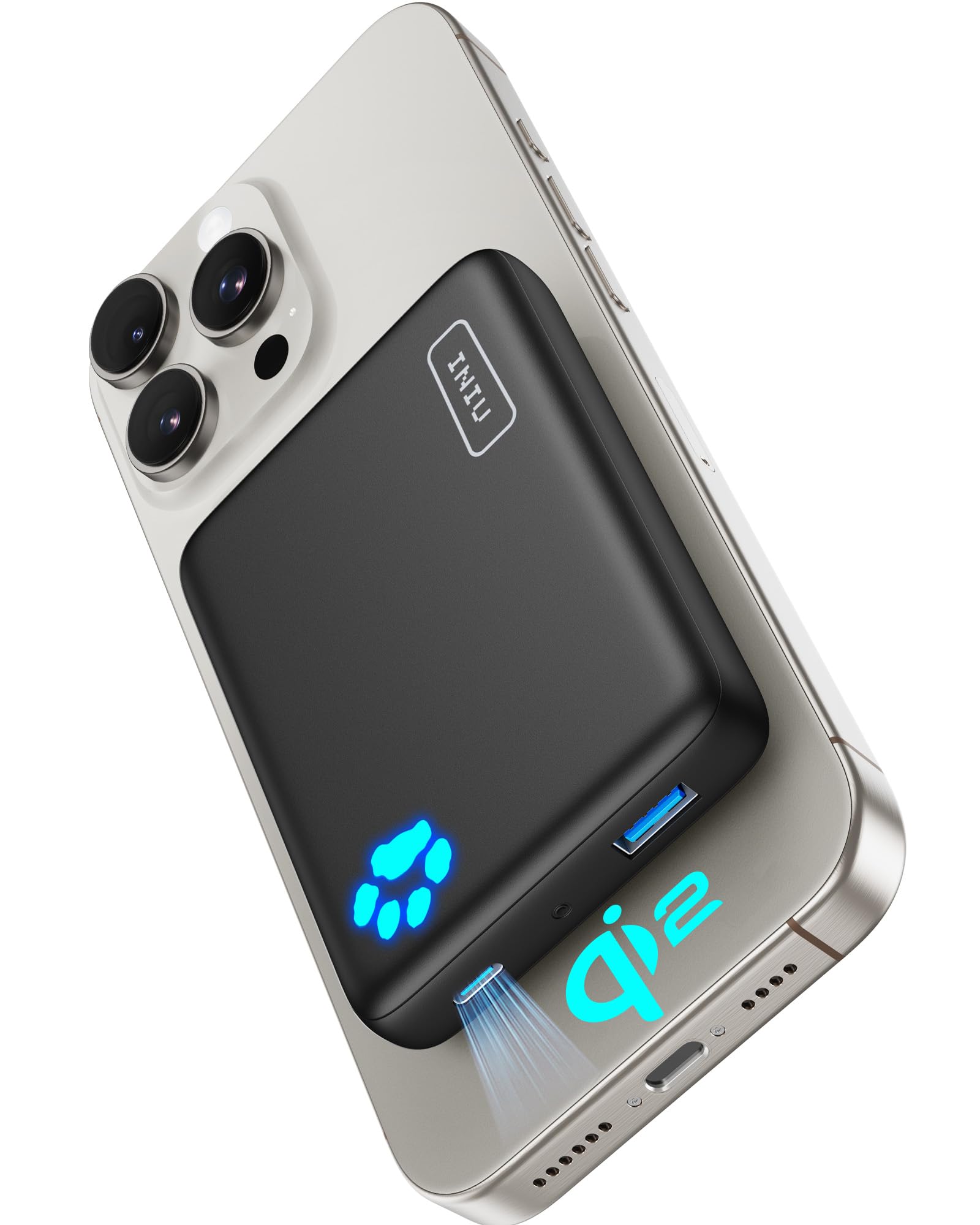 INIU for Portable Charger, Slim Qi2 Certified 10000mAh 30W Magnetic Power Bank, USB C in&Out Wireless Battery Pack Phone Charger, Only for iPhone 16/15/14/13/12 Series