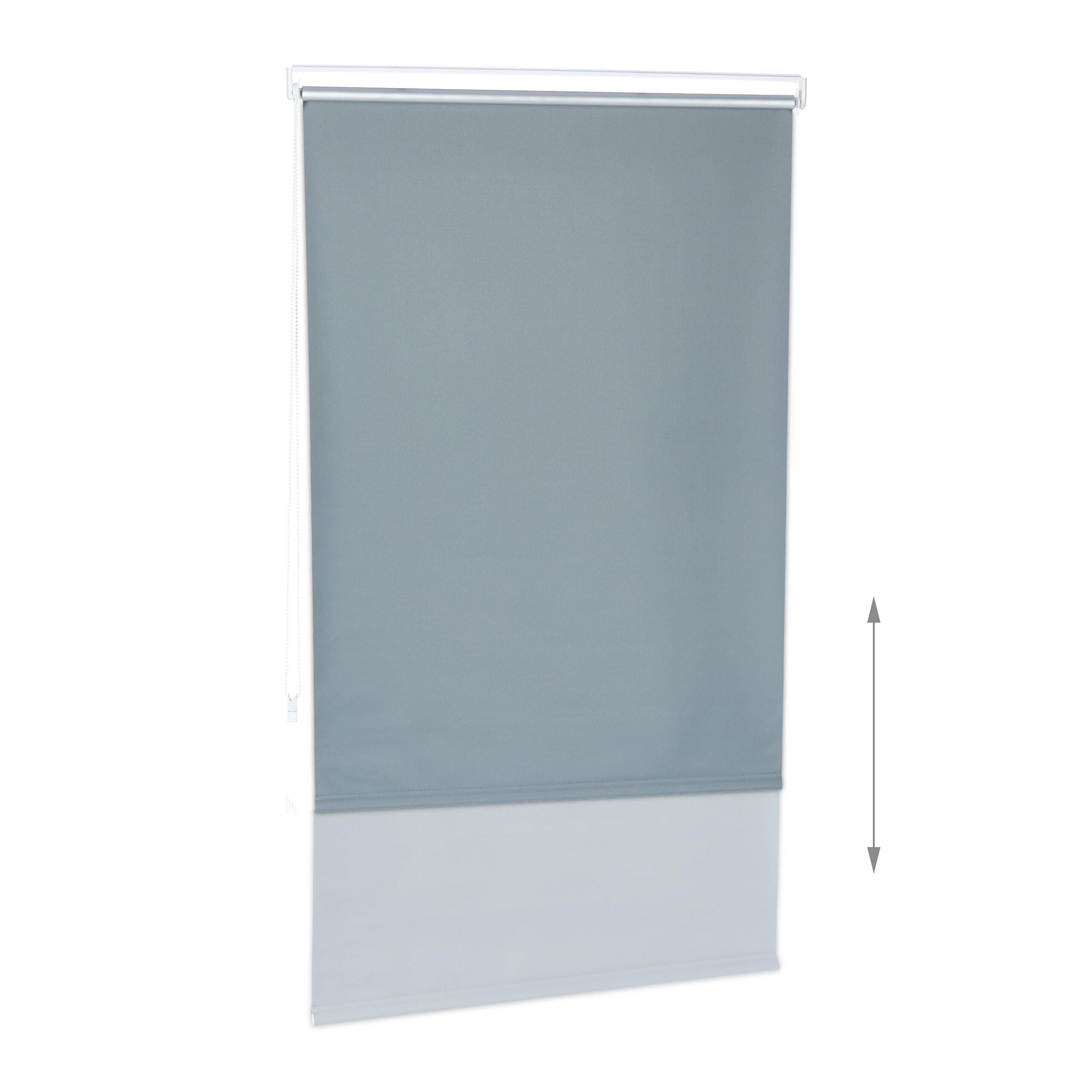 Relaxdays Tenda a Rullo per Interni Termica, Tendina Oscurante e Isolante, Catenella, 80x160cm, Tessuto L: 76 cm, Grigio