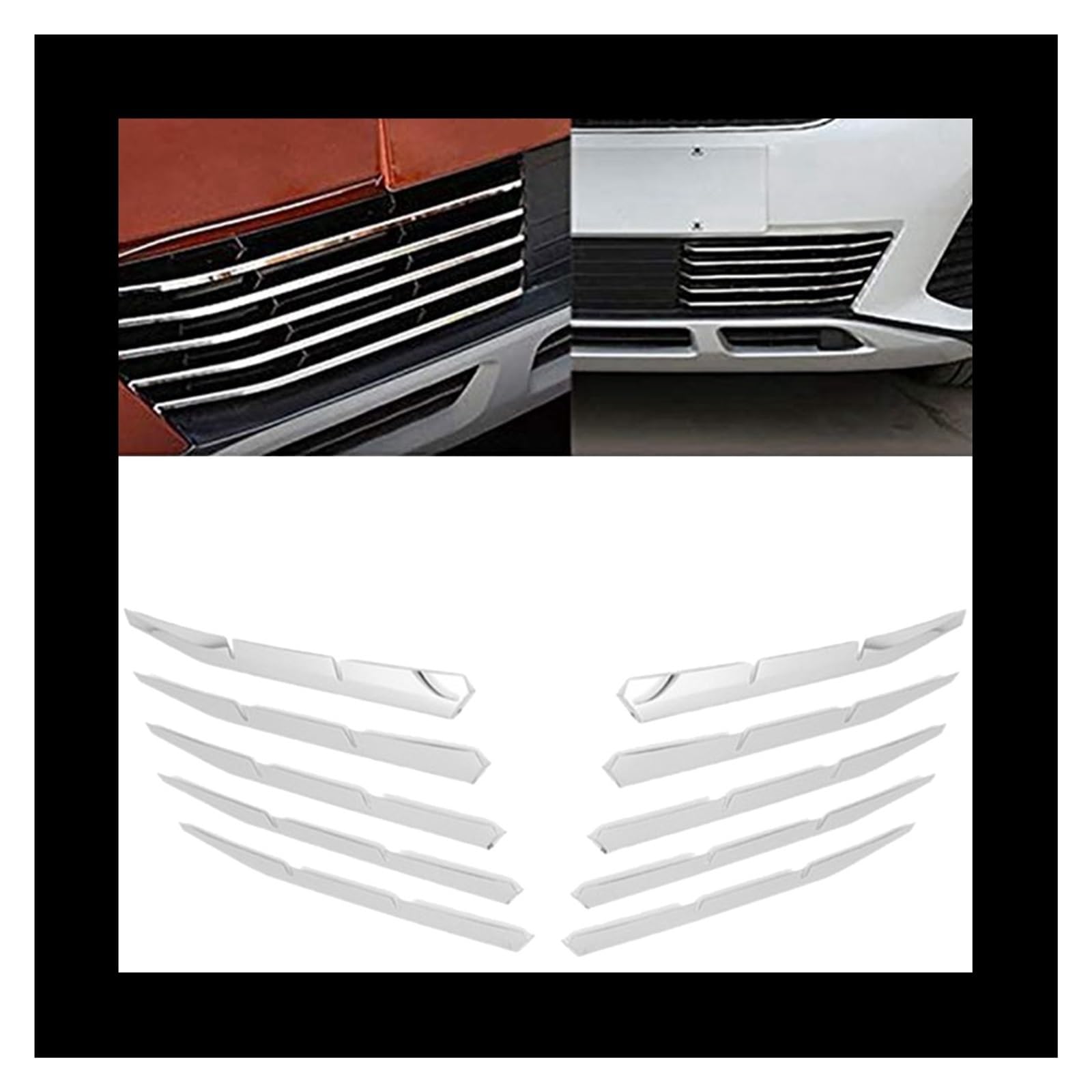 Copertura Griglia Anteriore Aggiornata Per Peugeot 3008 GT Allure E 5008 GT 2017-2020 – Kit Da 26 Pezzi Con Nastro 3M