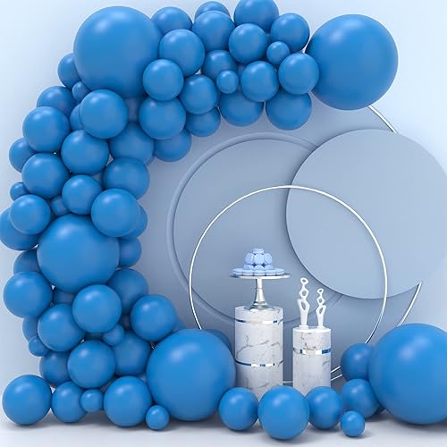 JOYYPOP Blue Balloons 110 Pcs Blue Balloon Garland Kit Different Sizes 5 10 12 18 Inch Royal Blue Balloons for Baby Shower Birthday Party Decorations