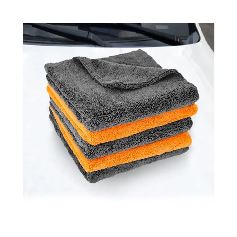 Toalla de microfibra de 600 g/m² para limpieza de coche, 1/3/6/9 unidades, 40 x 40 cm, toallas de lavado de coche gruesas para el cuidado de los detalles del automóvil (naranja, 6 piezas)