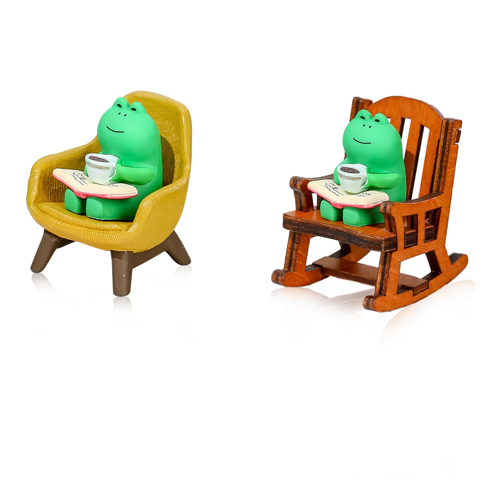 lrgnixs 4Pcs Mini Frog Ornament,Funny Mini Frog Statue Bookshelf Decor,DIY Desk Ornament for Display,Creative Resin Frogs for Office Desk Car Decor,Decorative Home Accessories