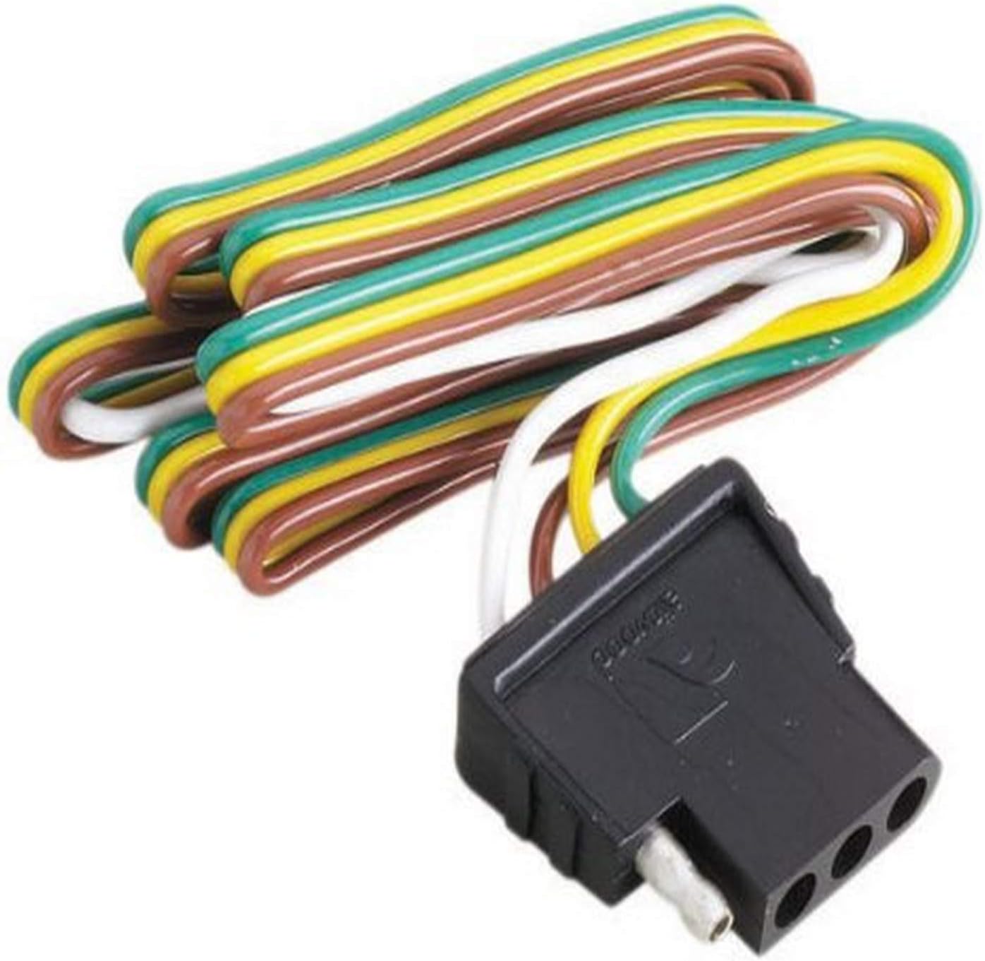 Attwood 7663-5 Trailer Wiring 4 way Flat Harness/Connector (18-Inch plug, 48-Inch socket)