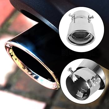 Embout D'Échappement Universel KIMISS Acier Inoxydable - Plat, Diamètre 30-51mm, Longueur 14.6cm