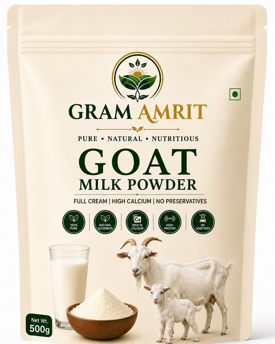 Gram Amrit Goat Milk Powder 500g | Full Cream Goat Milk Powder | Rich in Calcium & Protein | Natural & Nutritious Milk Powder | No Preservatives-image-27
