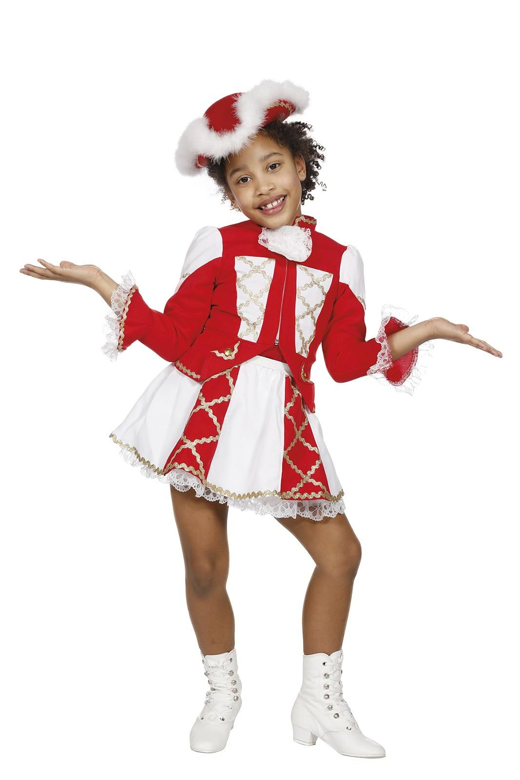 WILBERS & WILBERS 3368 – Dance Mariechen Costume Girl, Jacket and Skirt, Spark Mariechen Outfit for Carnival, Guard Uniform