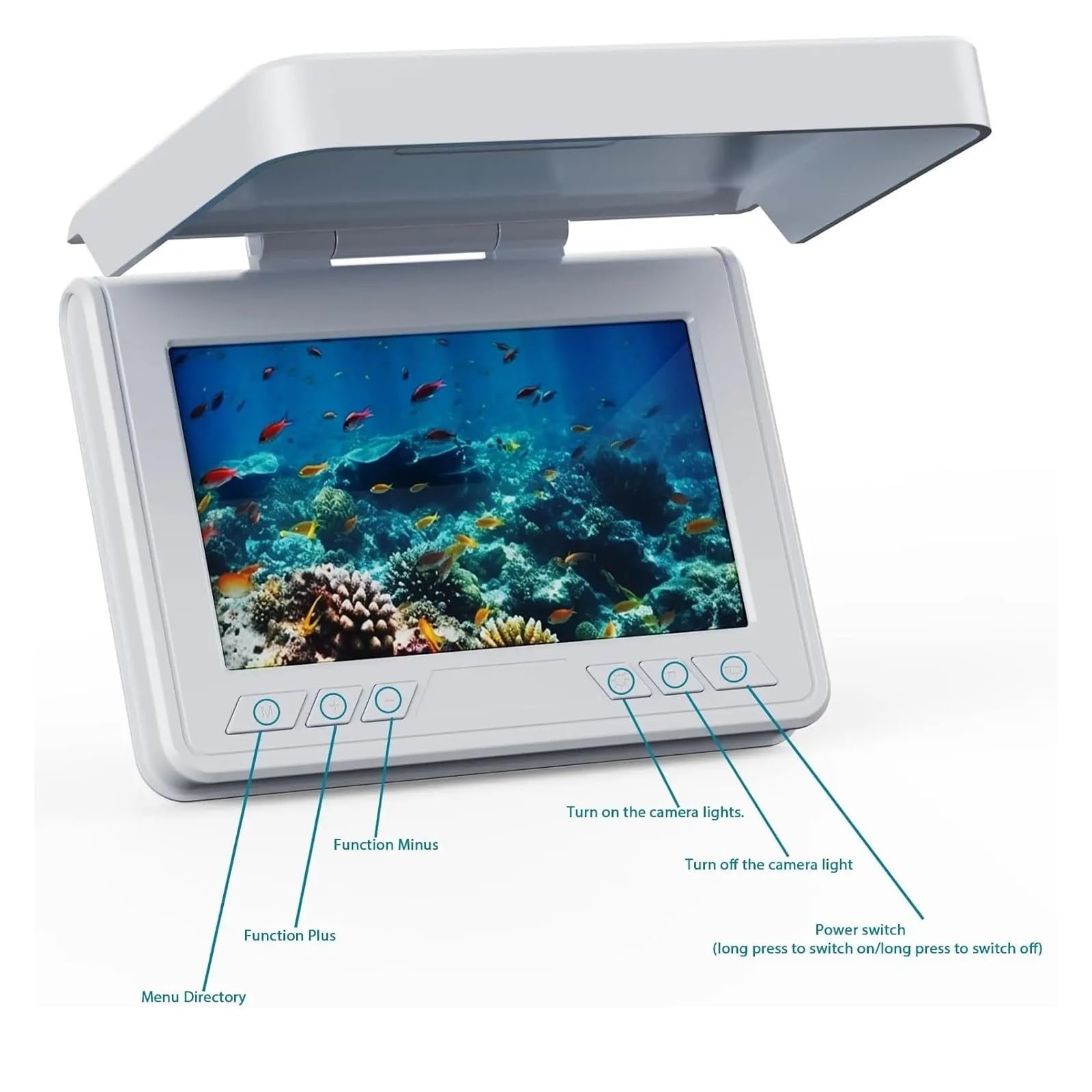 Ecoscandaglio portatile for pesci, videocamera subacquea for pesca a 220°, HD da 4,3 pollici, LCD,Alta definizione