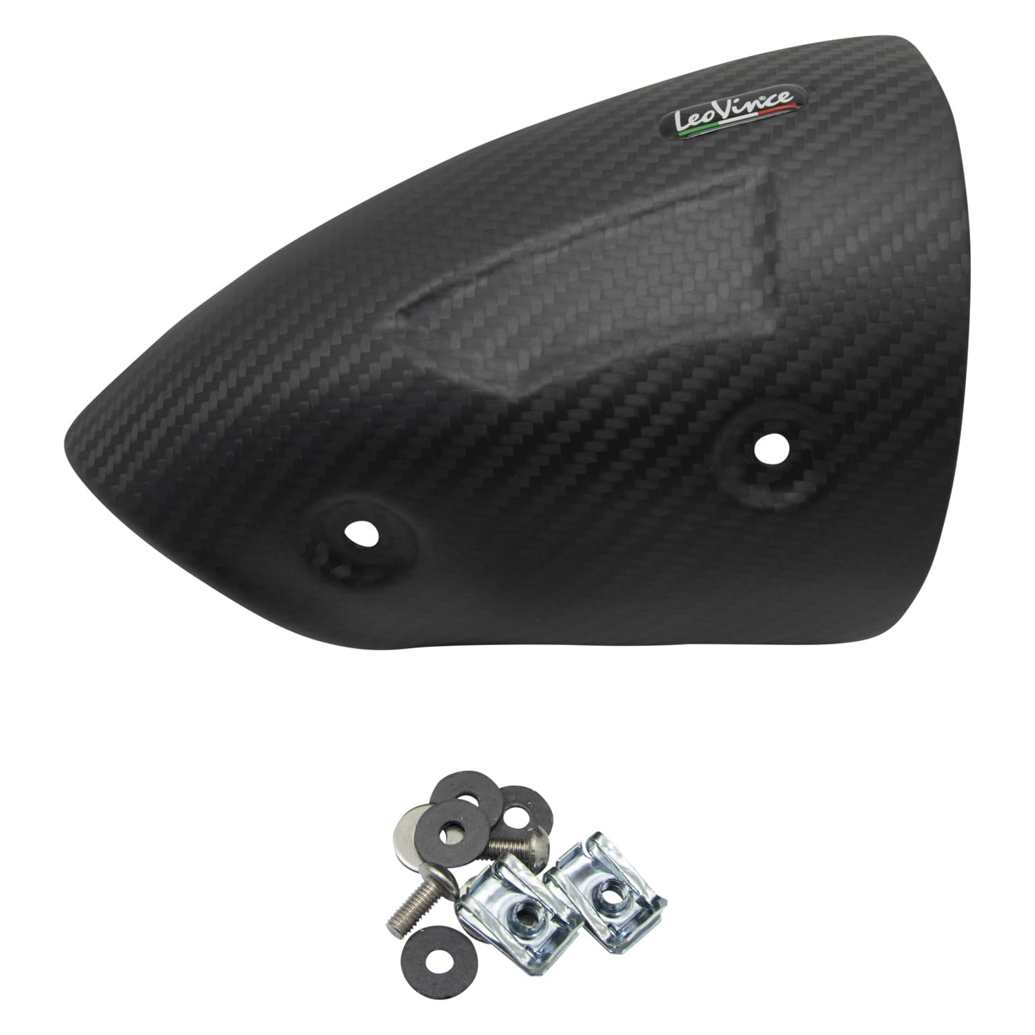 Set di ricambio per scudo termico LeoVince impianto di scarico, carbonio per Moto Guzzi V 85