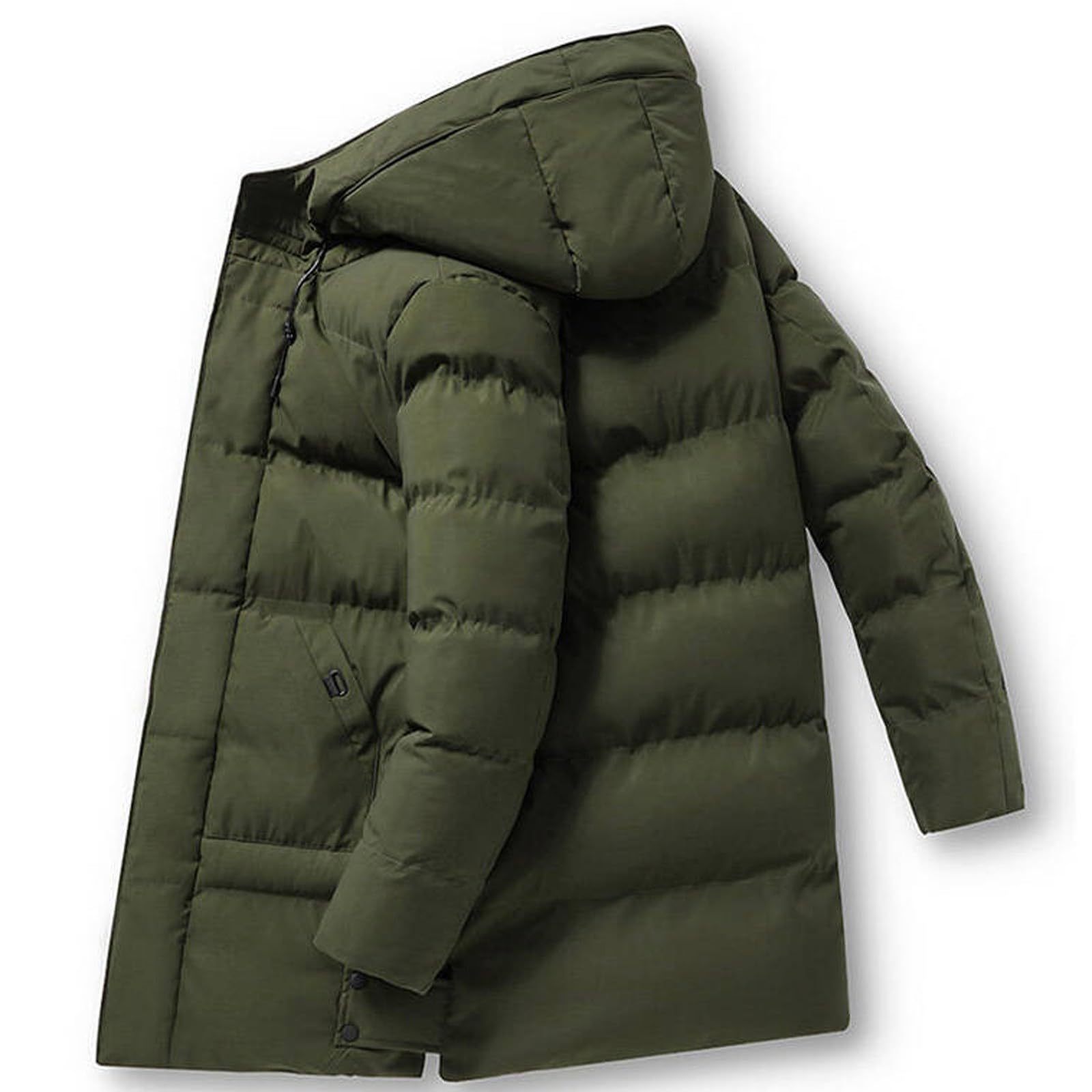 Generico Piumini Uomo Lunghi, Giacca da Lavoro Invernale Uomo,Giacca con Cappuccio Calda Antivento E Moda Casual da Uomo Invernale Comoda E alla Moda