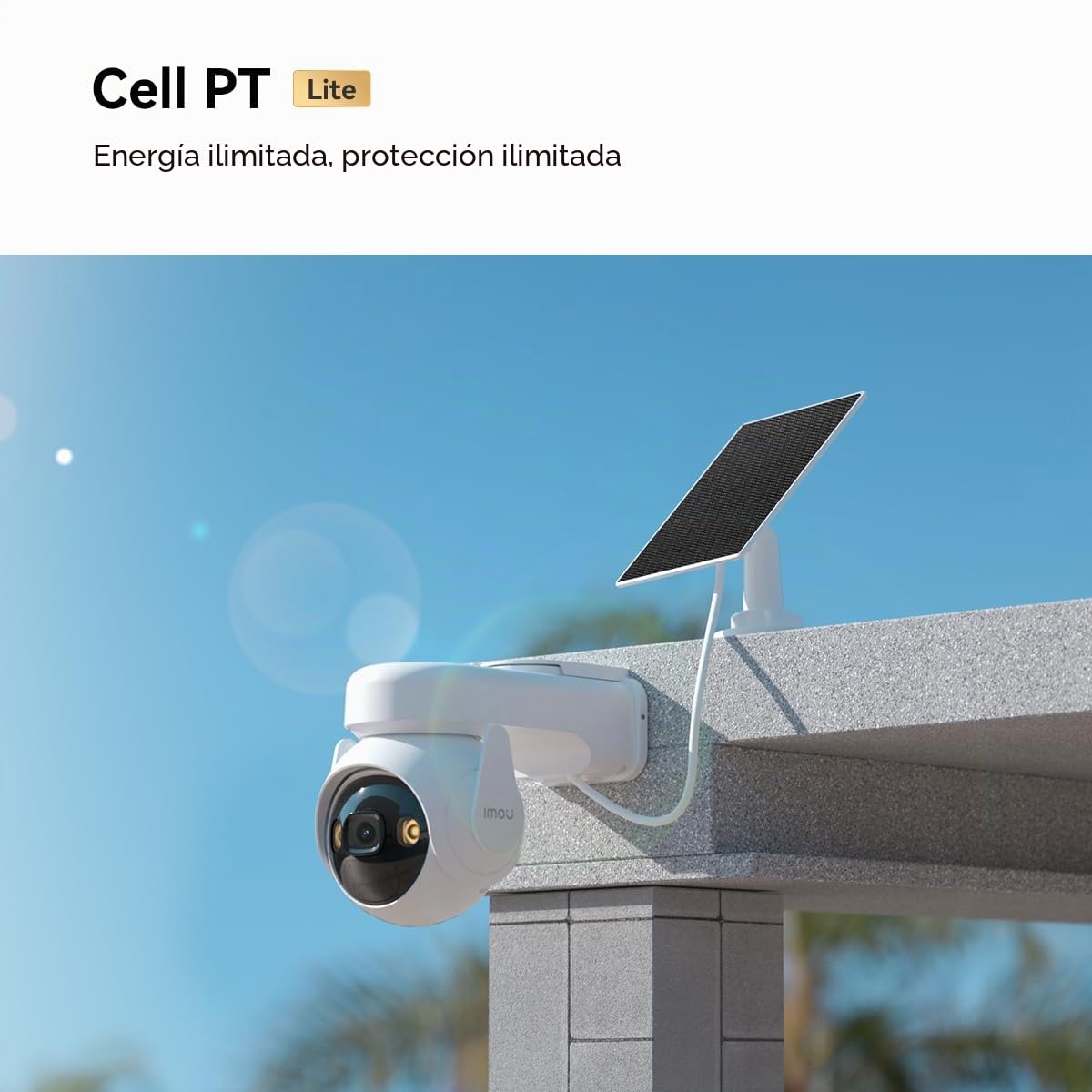 Imou Cell PT Lite Kit Cámara de Vigilancia Exterior Giratoria 2K QHD con Batería y Placa Solar