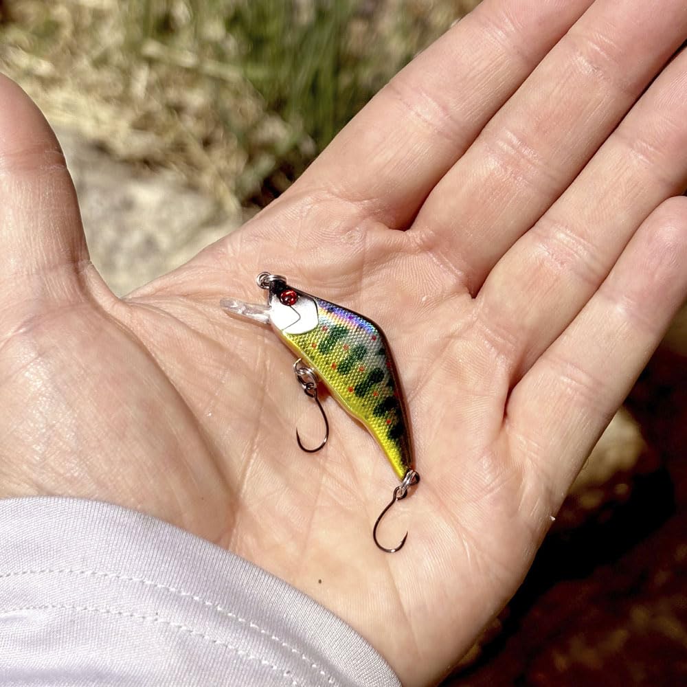 Wounded Wobbler Essentials 4er-Pack – Ultraleichter Wobble Minnow Crankbait Angelköder (55 mm & 50 mm) – Wounded Series – Einzelhaken – Forelle, Barsch & Panfish Köder