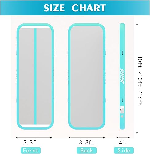 Miniatura 2 de JOYEXER Colchoneta inflable de gimnasia de aire de 10, 13, 16 pies, con bolsa de transporte, bomba eléctrica para el hogar, al aire libre, gimnasio,