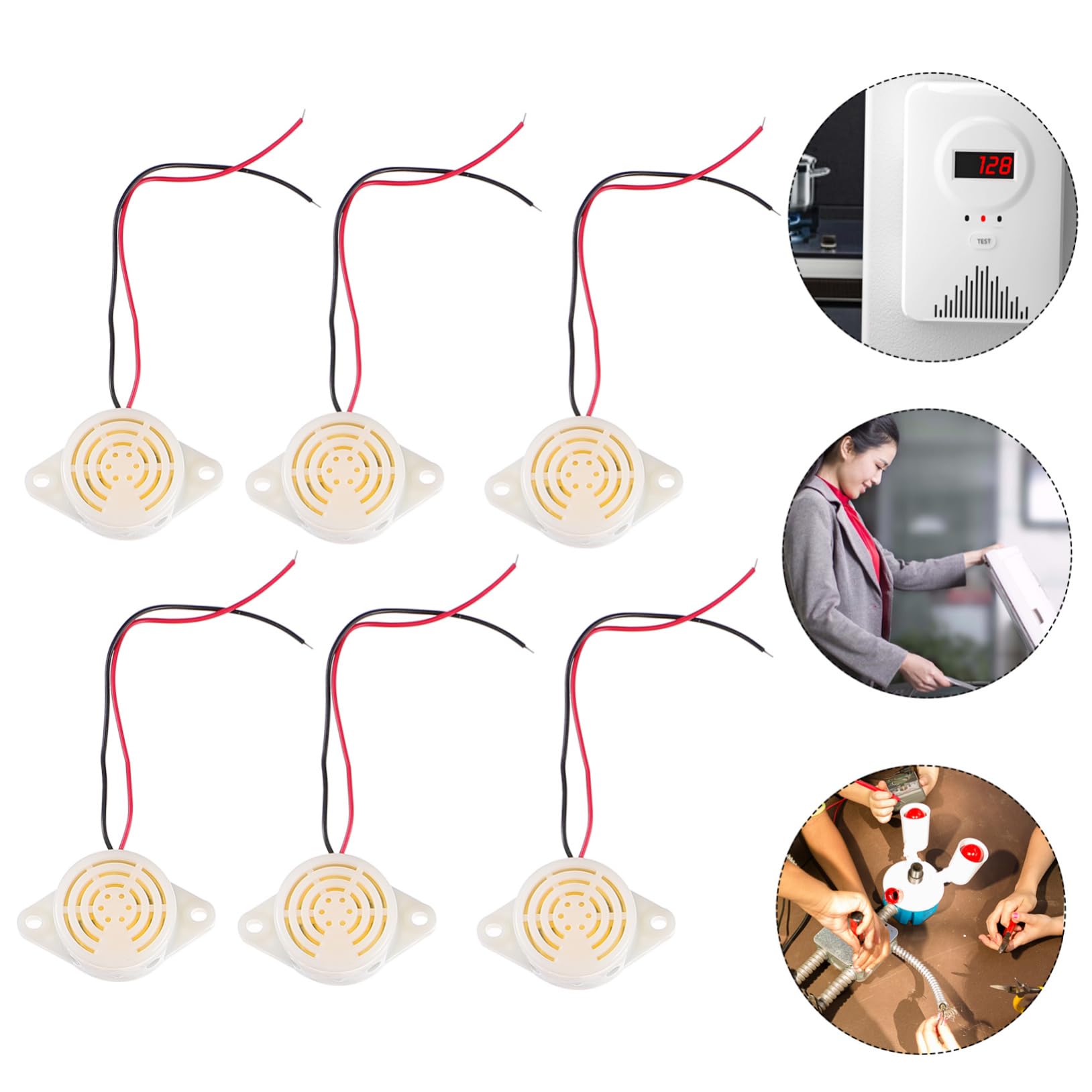SOLUSTRE 2sets Active Piezo Electronic 3-24v Button Alarm for Car Reminders 6pcs*2