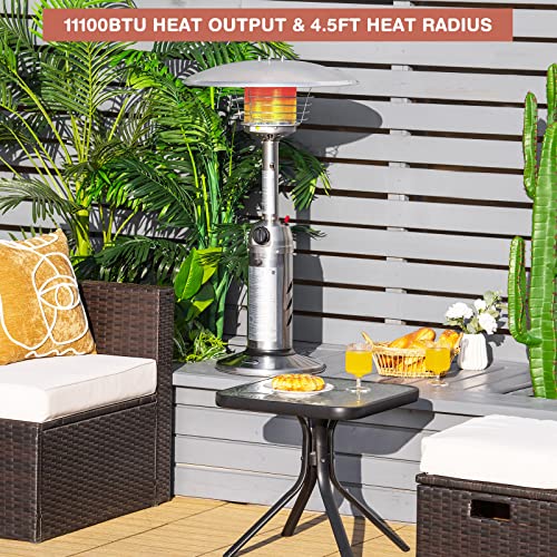 Giantex GT-10037-NP Outdoor Propane Patio Heater, 11,000 Btu Portable Tabletop Heater W/Weighted Base thumb #1