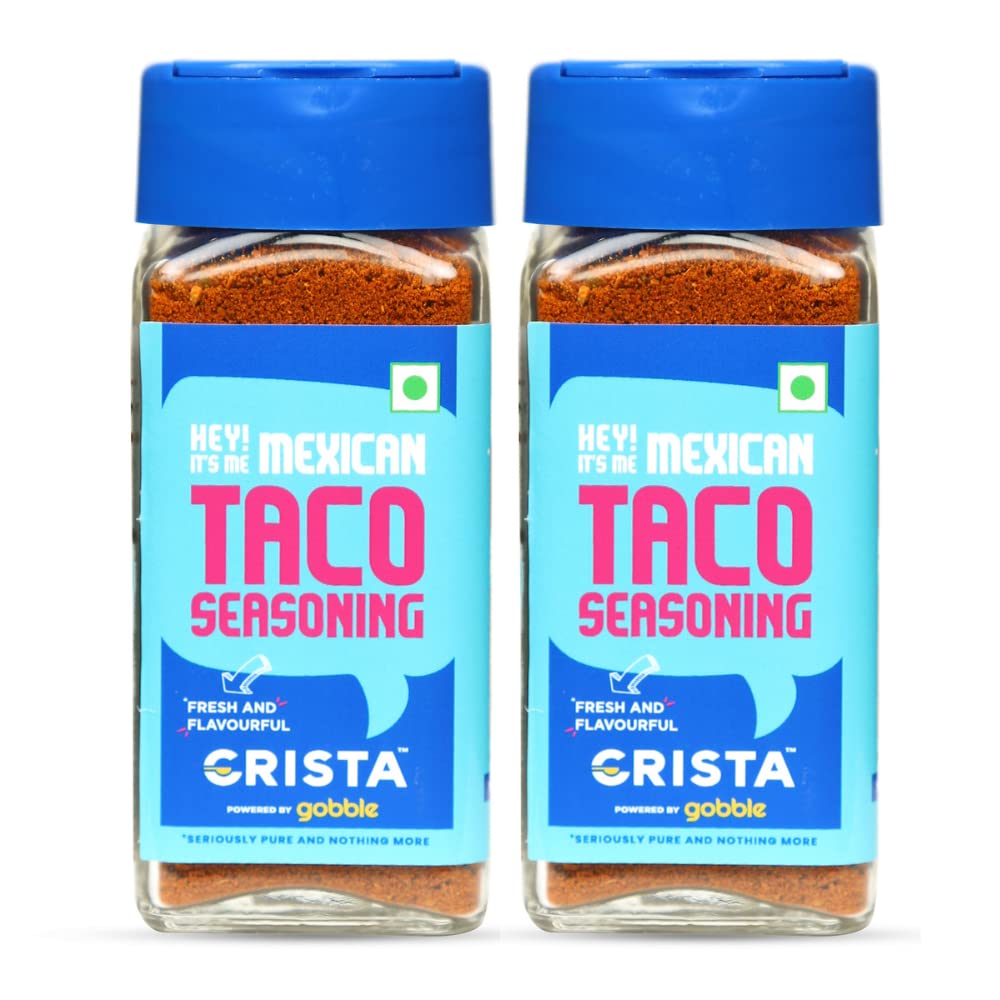 CRISTA Mexican Taco Seasoning for Taco, Enchilada & Burrito | Premium Herbs with authentic Mexican Flavours | Zero added Colours, Fillers, Additives & Preservatives | Vegan | Pack of 2| 45 gms each (B0C65XDZMF) Amazon Price History, Amazon Price Tracker