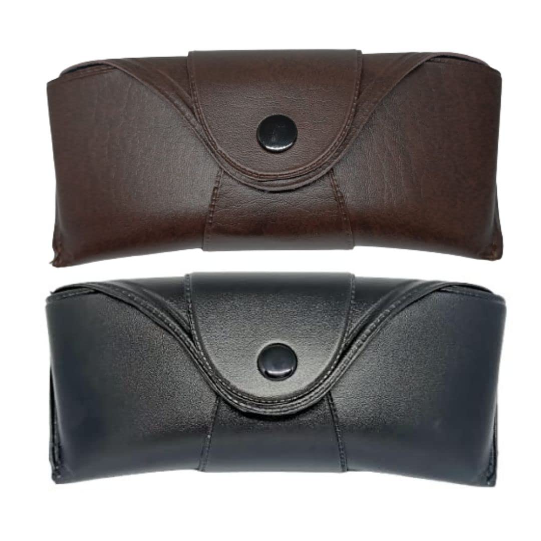 SunshadesBhavya Optic® Sunglass Eyeglass Belt Attach Case Pack of 2 Black And Brown Combo