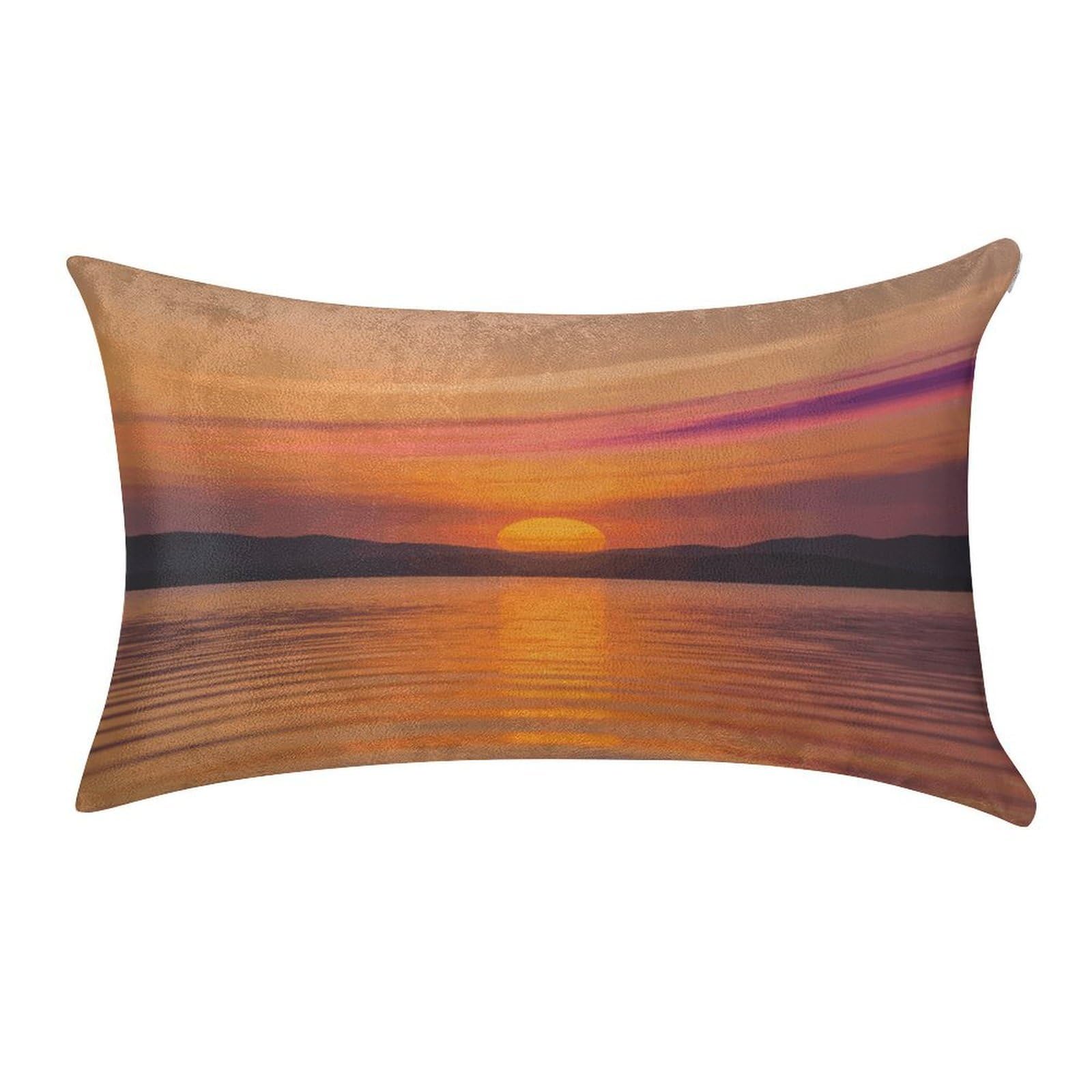 Fodpand Style Sunrise Pillowcase,Elegant Designed Home Decor,Velvet Pillowcase,Soft And Cozy,Pillow Case Cover With Hidden Zipper For Bedroom, Sofa, Couch