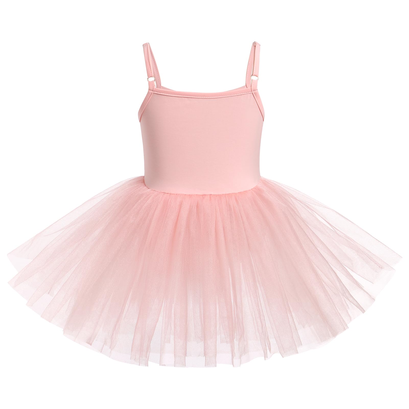 AFAVOM Ballet Leotards for Girls Toddler Sequin Flower Camisole Ballet Dance Dress Tulle Tutu Skirted Leotard Ballet Outfit for Kids Shiny Ballerina Costume Dancewear Pink 5-6 Years