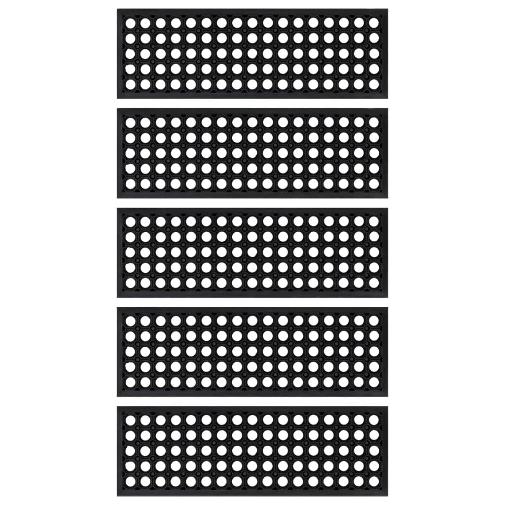 Générique Stopnie schodowe z gumy 5 szt. 25x75 cm, antypoślizgowe i trwałe do wnętrz, na zewnątrz i do użytku komercyjnego, łatwe do czyszczenia z pustą konstrukcją.