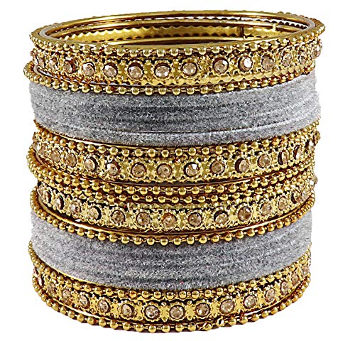 Image of NMII Get your traditions Valentine Gift for Girls & Women Silk Thread Bangle Set With Zircon For Womne & Girls