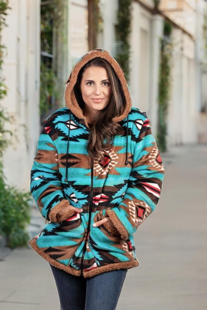 TrailCrest Ladies Smart Plush Sherpa Lined Hooded Sweater Jacket, Zip Up - Image 7