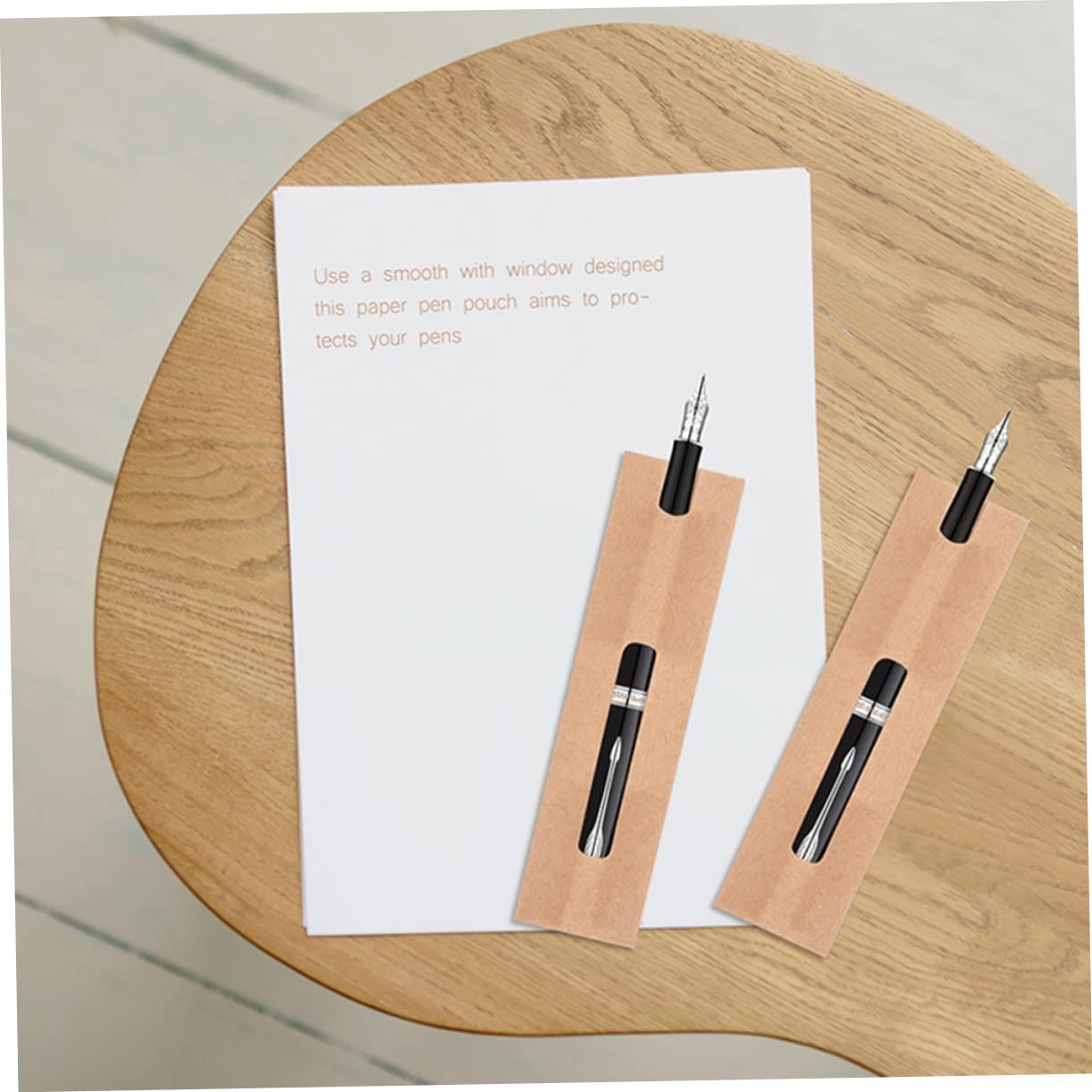 Gadpiparty 150 pezzi Bustine Portapenne Carta Kraft Resistente con Finestra Confezione Custodia Elegante per Penne Ufficio Scuola e Souvenir Design e per Protezione e Conservazione