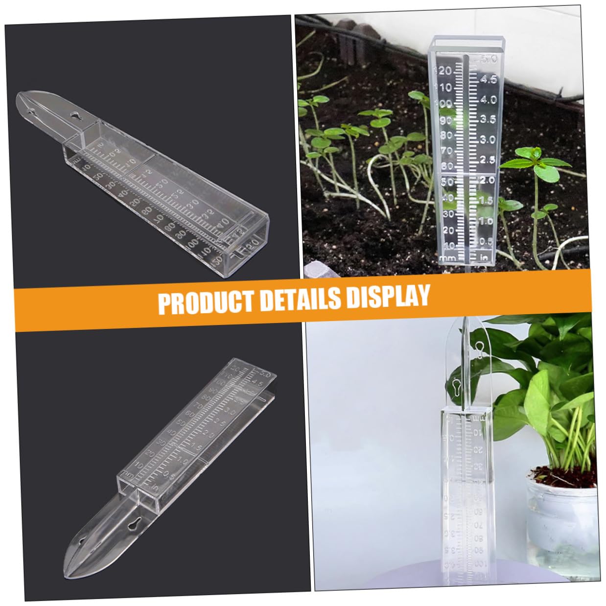 jojofuny Pluviometro da Giardino 6 Pezzi in Plastica Ps Misurazione Precisa della Pioggia Resistente alle Intemperie Design Elegante per Giardinaggio Esterno