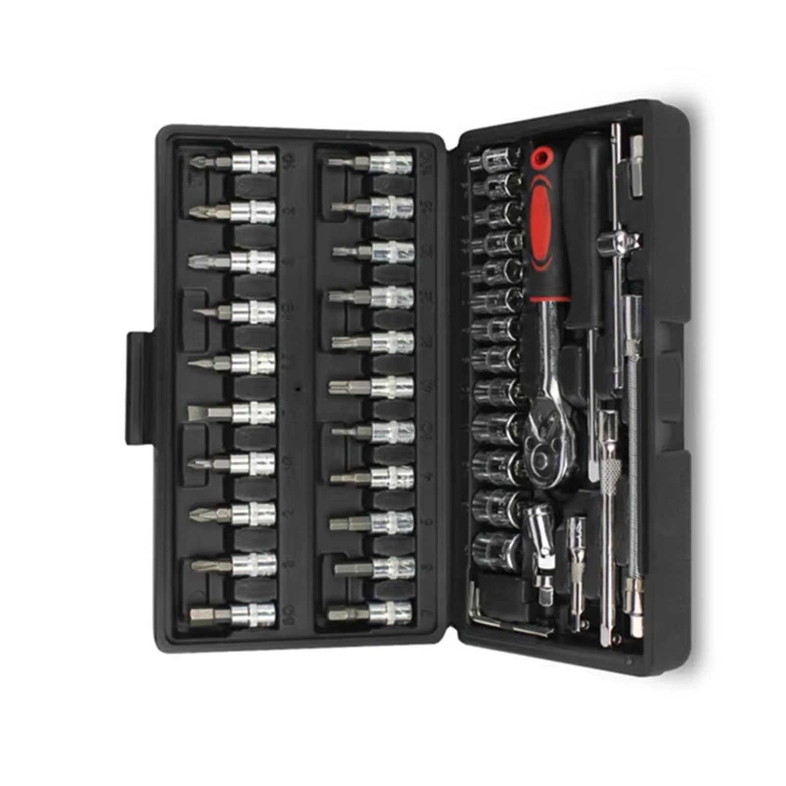 YNIYUJKL 1/4 Inch Ratchet Wrench Set 46 Piece Auto Repair Tool Kit Combinat Keys For Mechanics Versatile Hand Tools For Car Maintenance