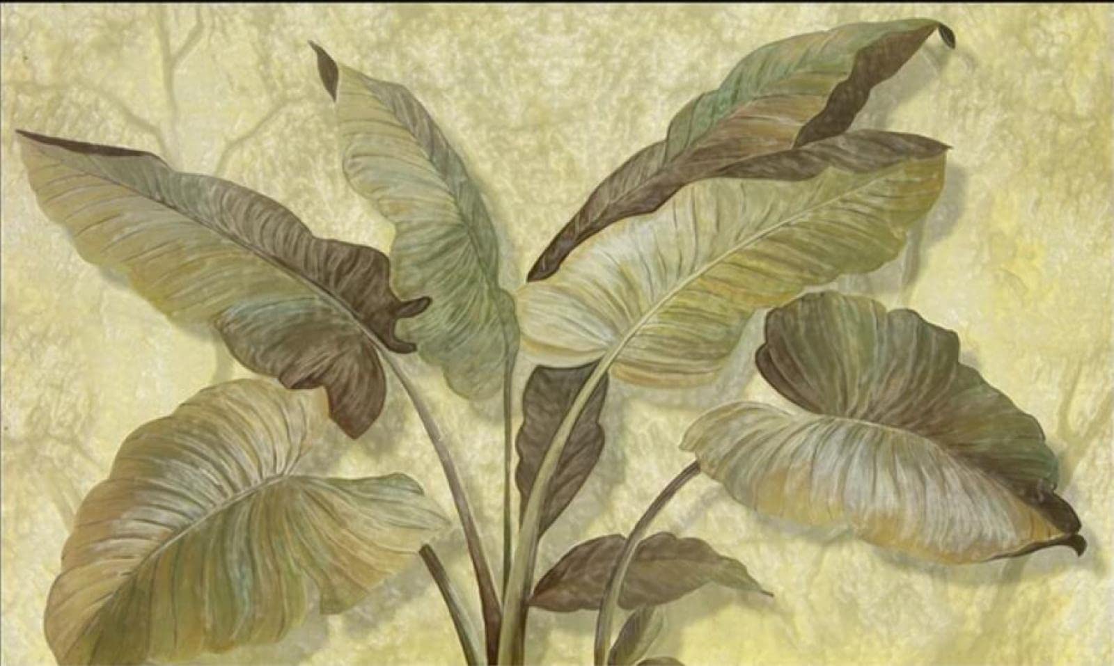 Papier peint mural 3d feuilles pour masquer les défauts d'un grand mur